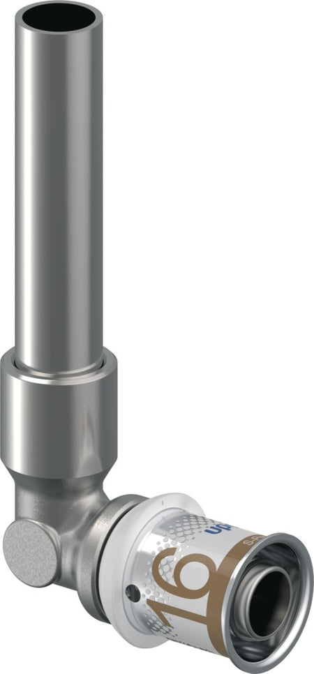 Uponor Persknie chroom 16x12 mm 2 stuks-581541