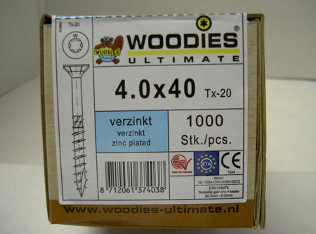 Woodies Ultimate Universele Schroef Verzinkt VK Deeldraad T20-585753