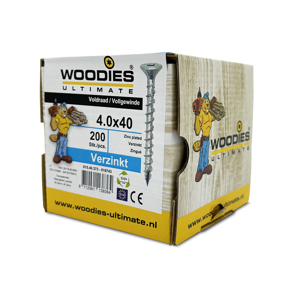 Woodies Ultimate Universele Schroef Verzinkt VK Voldraad T20 200st-586237