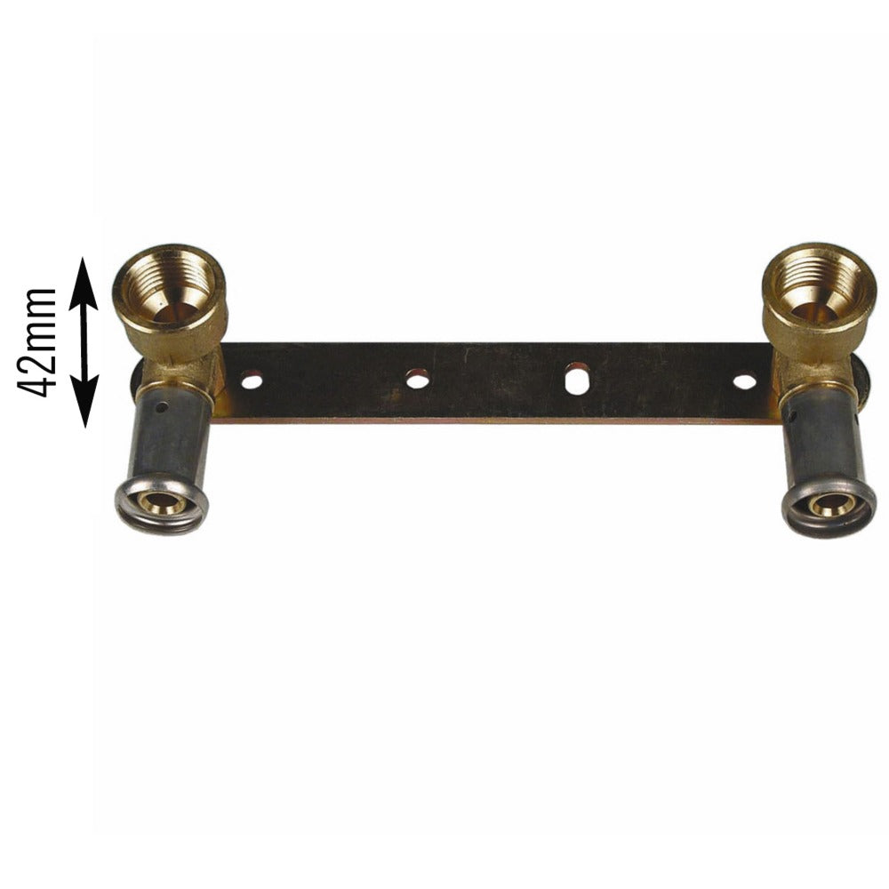 Henco pers dubbele Muurplaat op beugel 16x1/2''-587278
