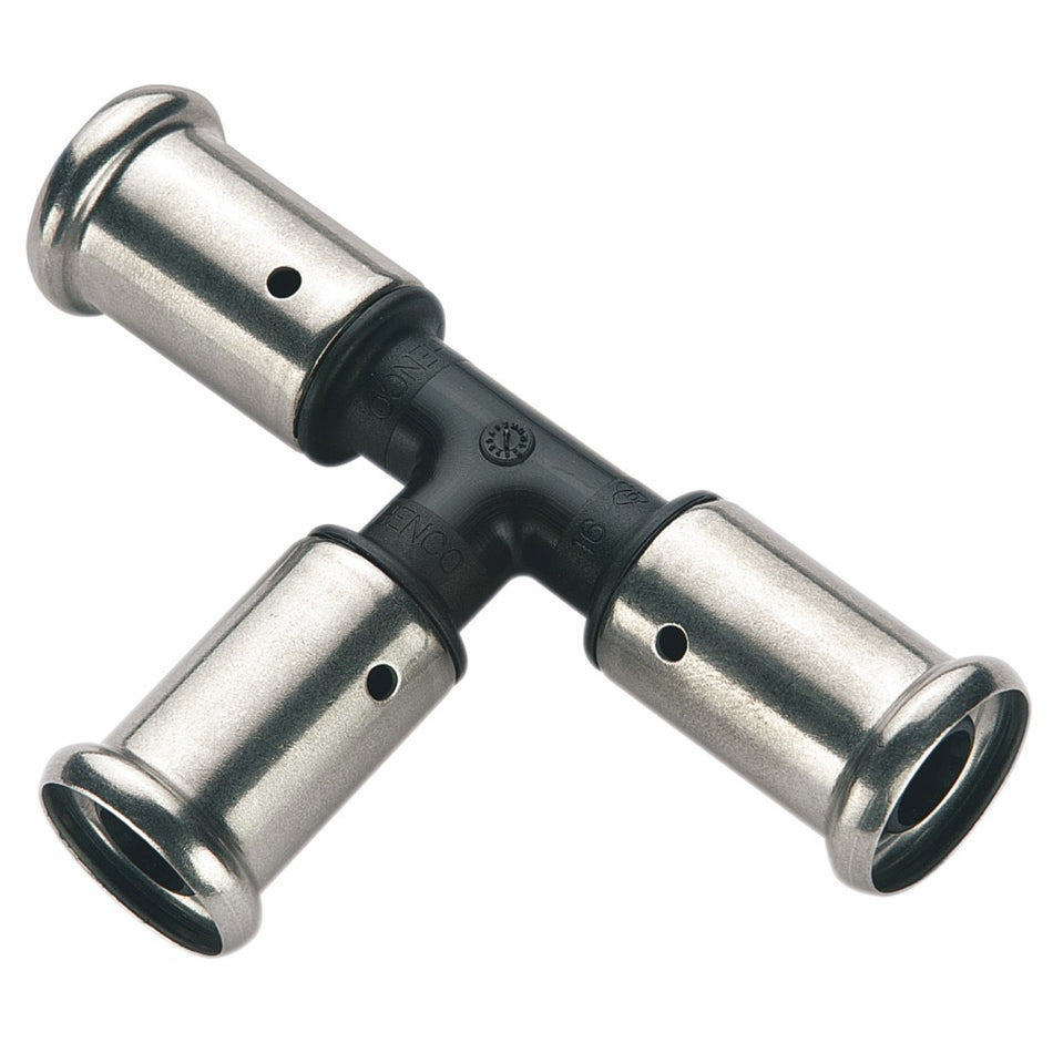 Henco pers T-stuk 16x16x16 mm kunststof, 2 stuks-587289