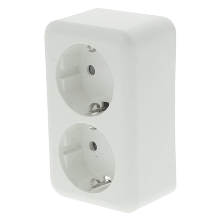 Q-Link Contactdoos Opbouw 2-Voudig Polarwit Randaarde-587631