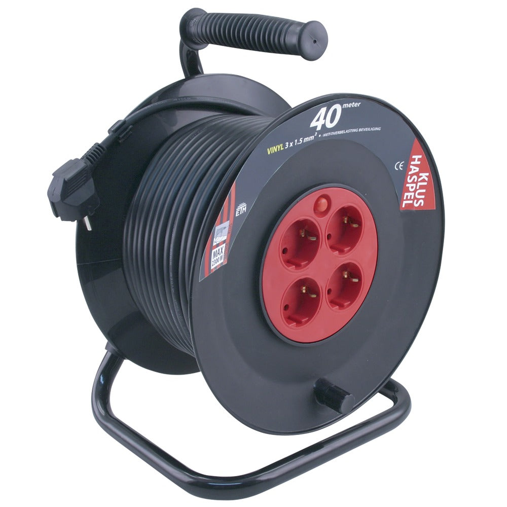 Q-Link Kabelhaspel 3x1,5 mm² PVC 40 m rood zwart 40 meter-587803