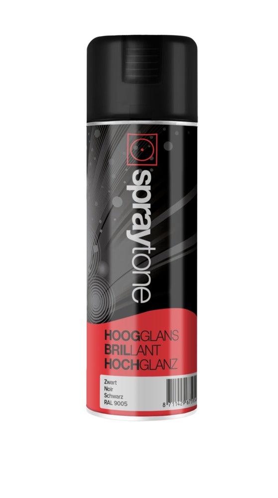 Spraytone Spuitlak Hoogglans RAL 9005 Zwart 400ml-588307