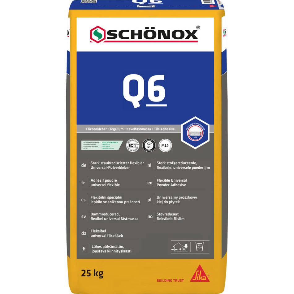 SCHÖNOX Q6 Veelzijdige Poederlijm Grijs 25kg-588974