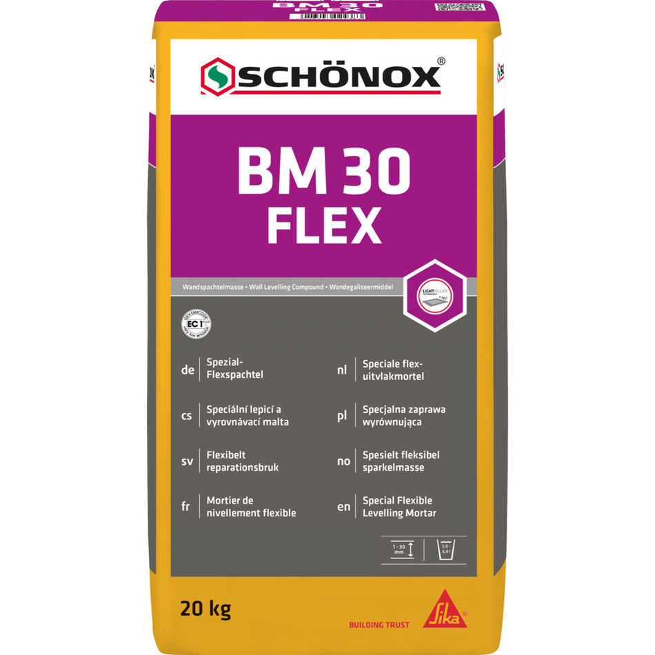 SCHÖNOX Wanduitvlakmortel BM30 Flex 1-30mm 20kg-591321