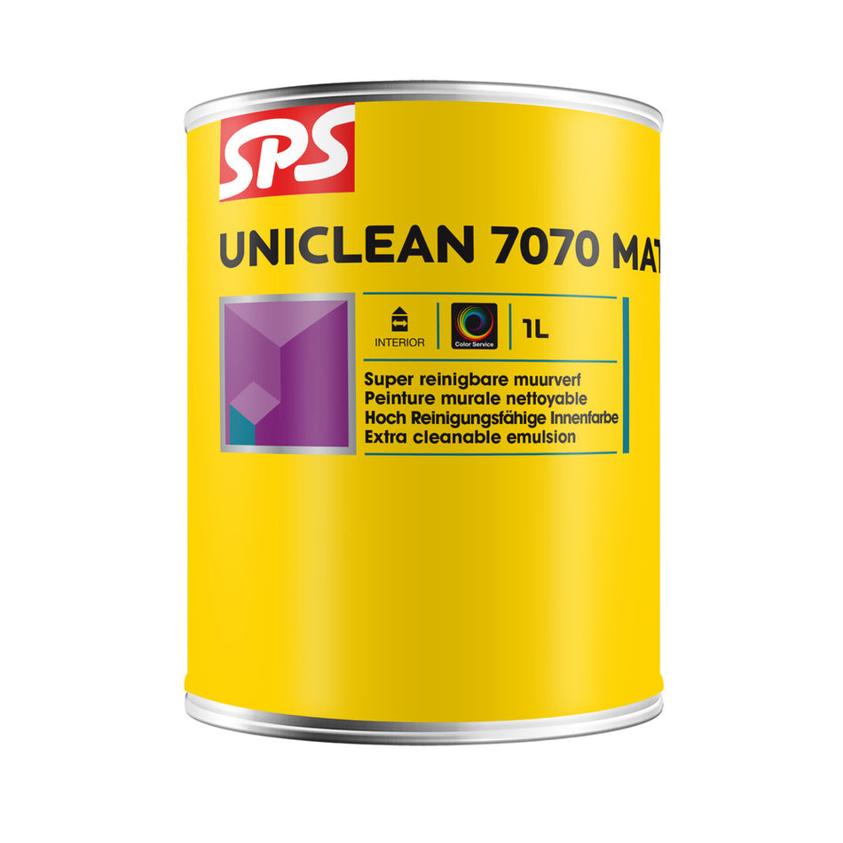 SPS Muurverf Uniclean 7070 Mat Wit/Mengbasis P 1L-600624