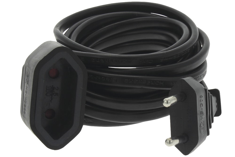 Q-Link Verlengsnoer Euro H03VVH2-F Zwart 2x0,75mm2 3m-600957