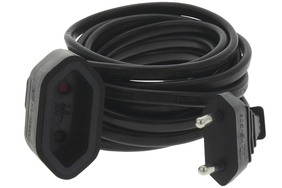 Q-Link Verlengsnoer Euro H03VVH2-F Zwart 2x0,75mm2 3m-600957
