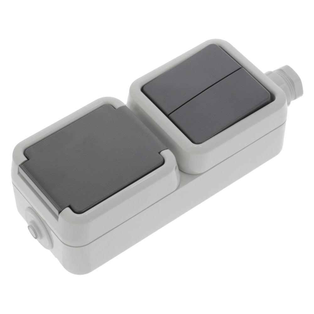PEHA Combinatie Opbouw Serie Grijs Randaarde-601058