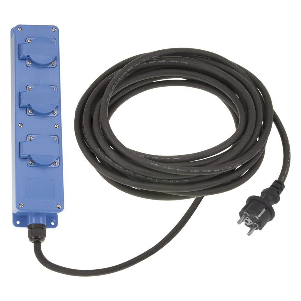 Q-link Stekkerdoos 3-voudig 3x1,5 mm² randaarde IP44 5 meter snoer-601154