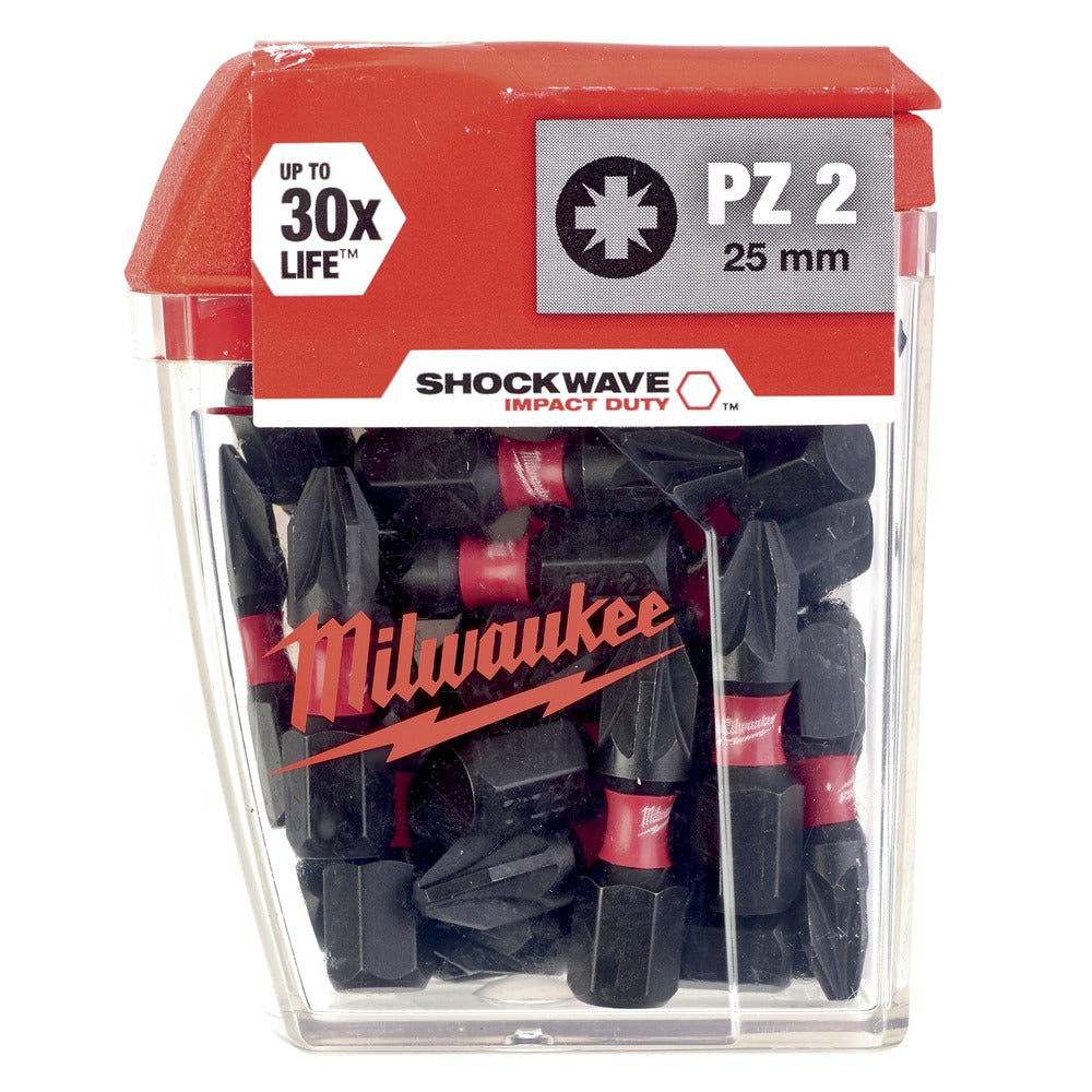 Milwaukee Shockwave Schroefbit PZ2 25mm 25st-701764