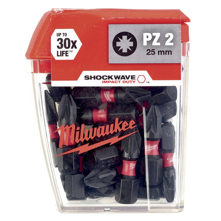Milwaukee Shockwave Schroefbit PZ2 25mm 25st-701764
