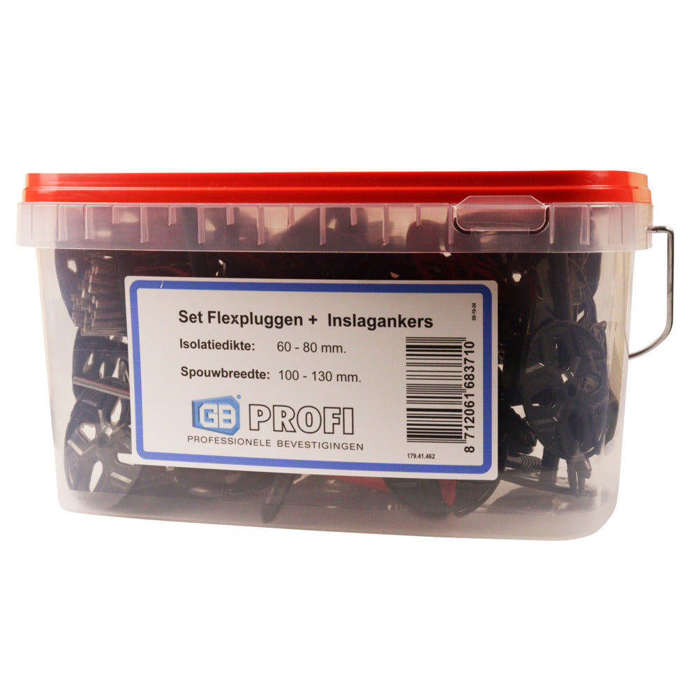 GB-Profi Flexplug 8x120mm + Inslagankerset Voor Spouw +/- 10m2 RVS A4 40st-703296