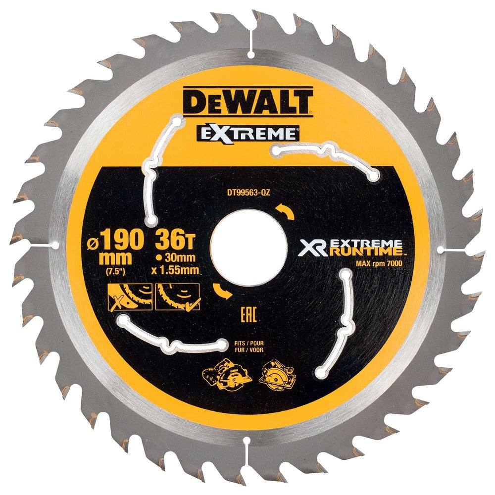 DeWALT Cirkelzaagblad DT99563-QZ Xtreme Runtime 190x30 mm 36T CSB-703372