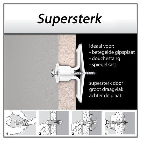 Toggler Hollewandplug TC Polypropyleen Wanddikte 15-19mm 40st-708117