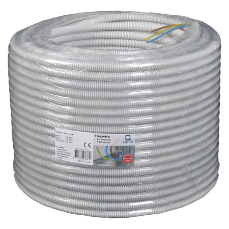 Q-Link Installatiebuis flexiplus slagvast 5/8 3x2.5mm2 grijs 100m-708764