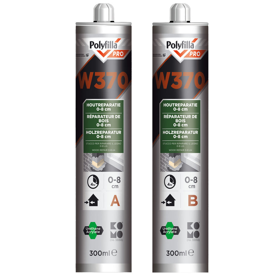 Polyfilla Pro Houtreparatiepasta W370 2K 5-50mm 2x300ml-708912
