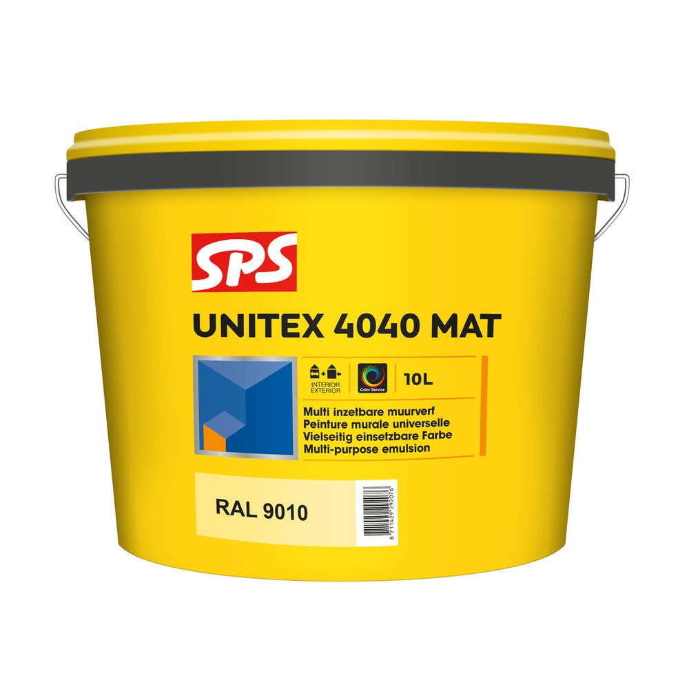 SPS Muurverf Unitex 4040 Mat RAL9010 10L-711546
