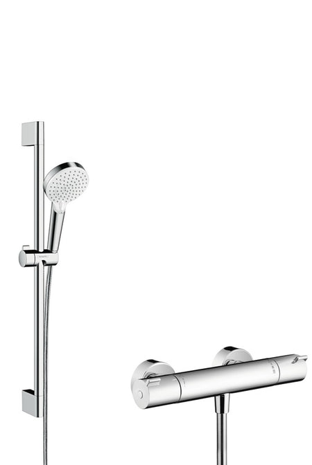Hansgrohe Crometta Vario Douchecombinatie Ecostat Thermostaatkraan Chroom/Wit 65cm-712014