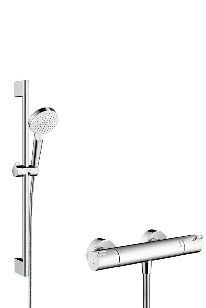 Hansgrohe Crometta Vario Douchecombinatie Ecostat Thermostaatkraan Chroom/Wit 65cm-712014