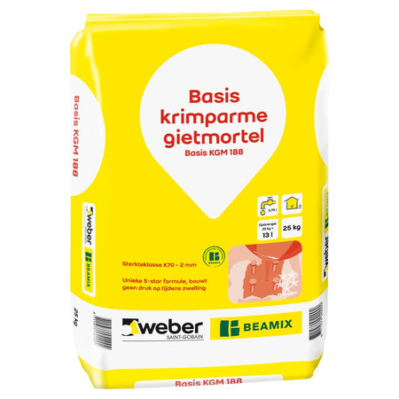 Weber Beamix Basis Krimparme Gietmortel KGM188 K70 0-2mm 25kg-712143