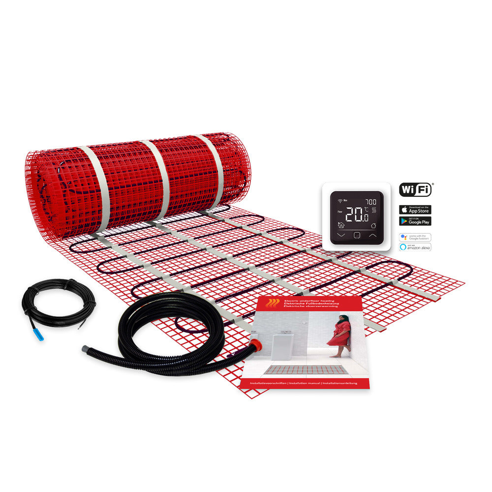 Vloerverwarmingsset Elektrisch Incl WiFi Thermostaat 600W 4m²-717448