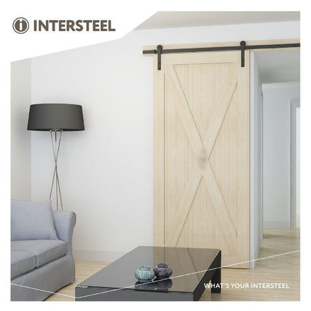 Intersteel schuifdeursysteem basic 200 cm mat zwart 100 kg-717490