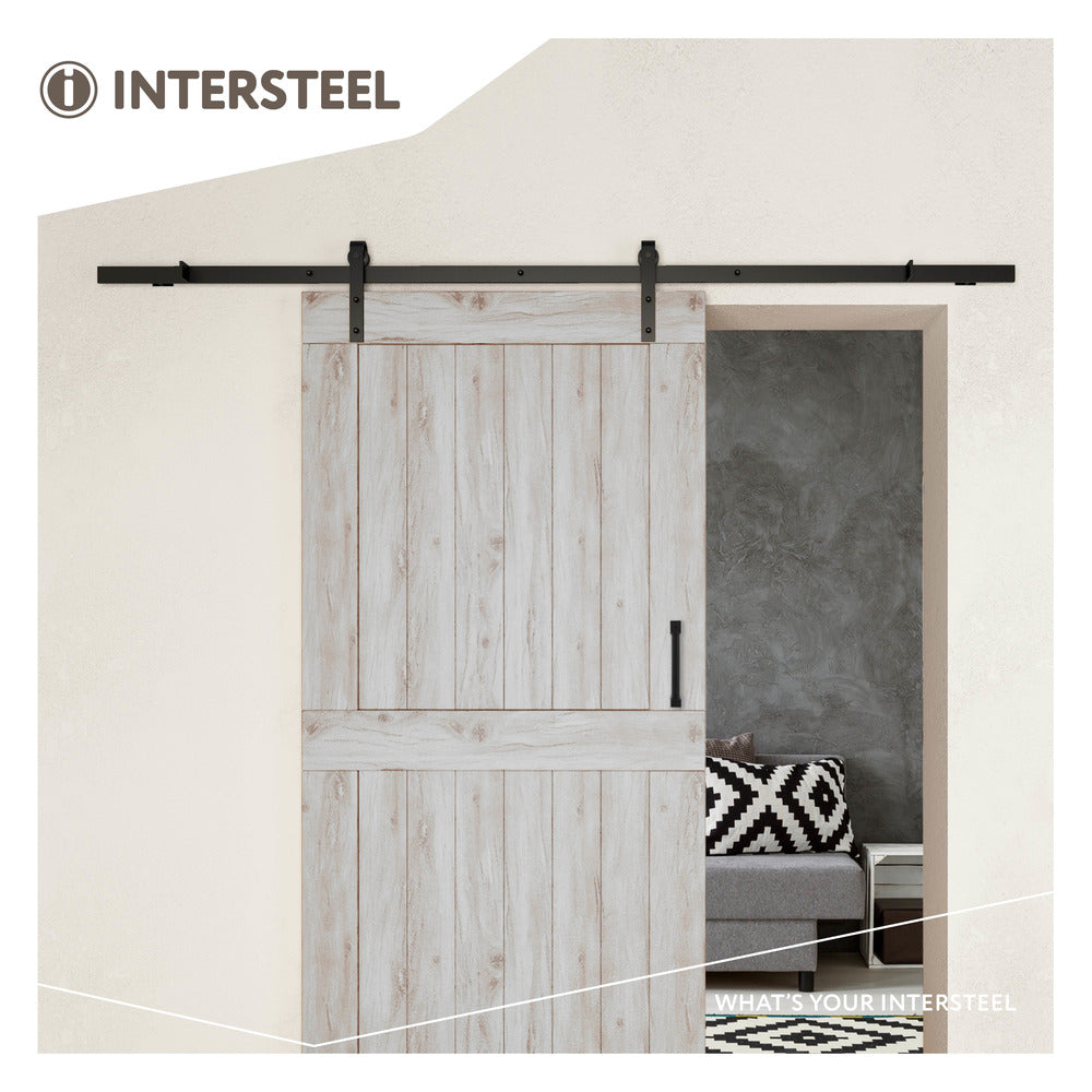 Intersteel schuifdeursysteem basic 200 cm mat zwart 100 kg-717490