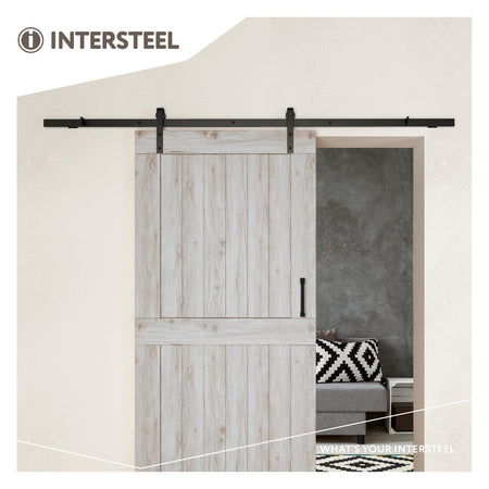 Intersteel schuifdeursysteem basic 200 cm mat zwart 100 kg-717490