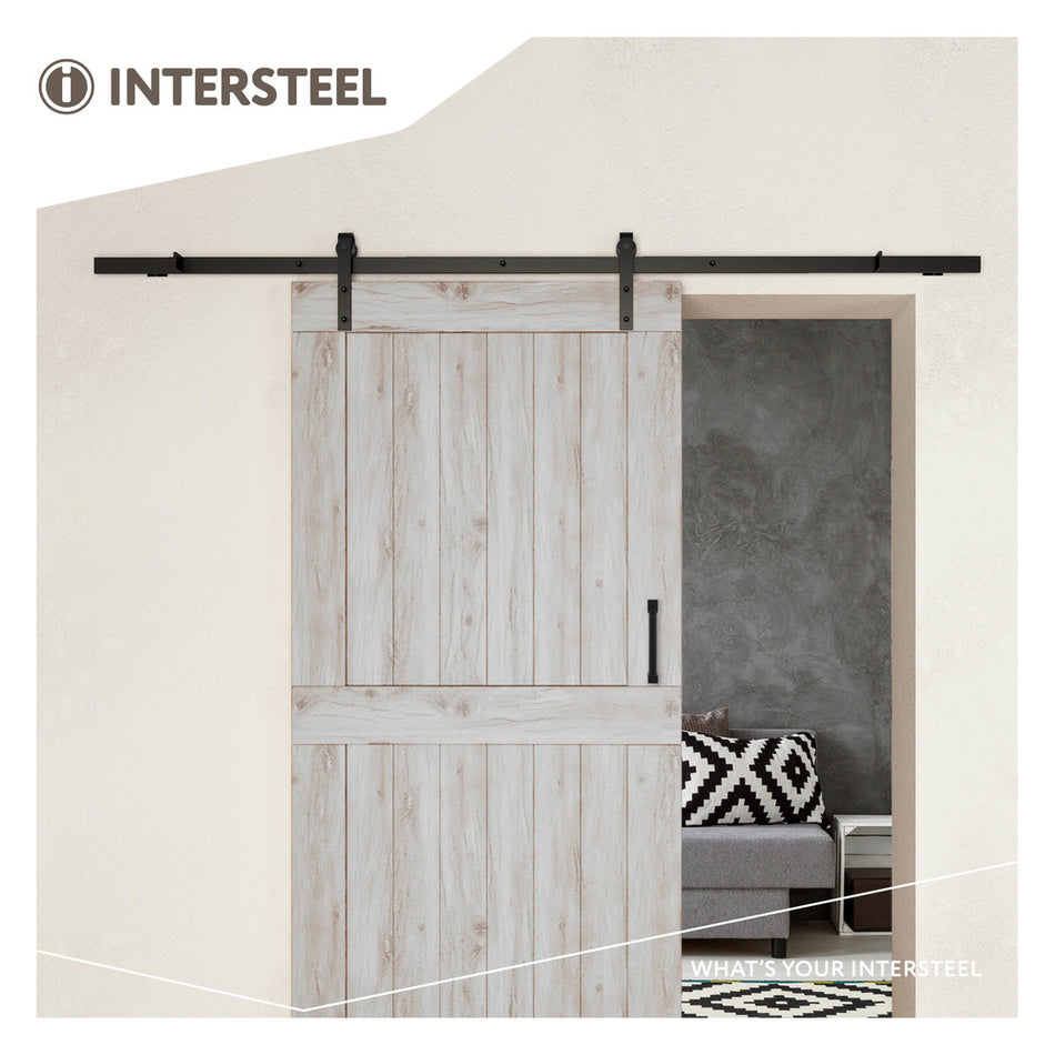 Intersteel schuifdeursysteem basic 200 cm mat zwart 100 kg-717490