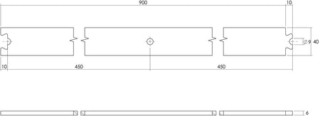 Intersteel tussenrail tbv schuifdeursysteem 90 cm mat zwart-717494