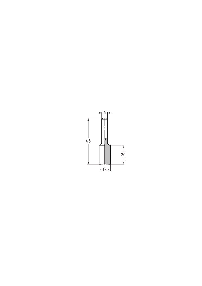 JSO-TR Groeffrees HW 12 mm, schacht 6 mm-717545