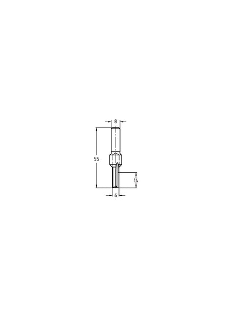 JSO-TR Groeffrees HW 6 mm, schacht 8 mm-717551