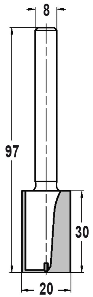 JSO-TR Groeffrees HW 20 mm, schacht 8 mm-717568