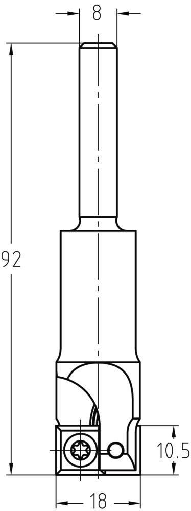 JSO-TR Keermesgroeffrees HW 18 mm, schacht 8 mm-717569
