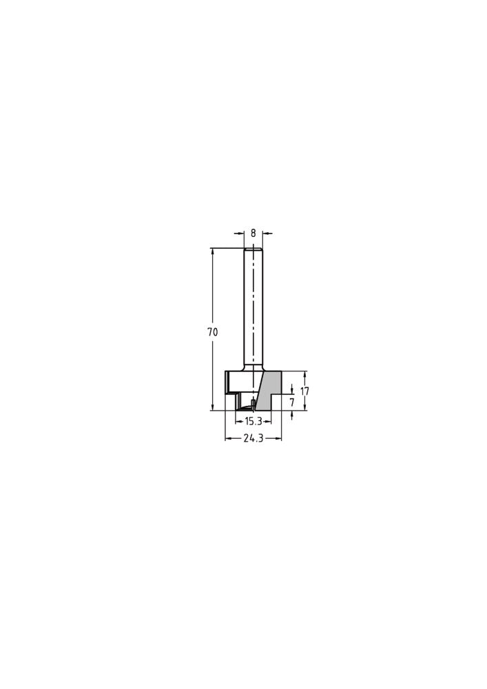 JSO-TR Getrapte frees HW 24,3 mm, schacht 8 mm-717571