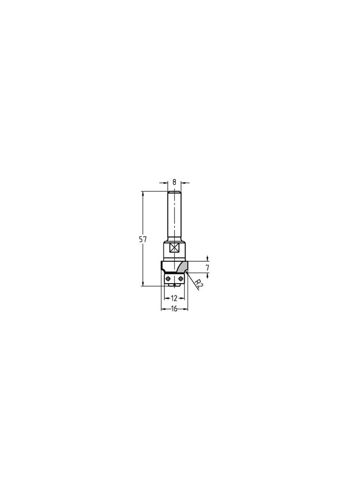 JSO-TR Afrondfrees HW Radius 2,0 mm, schacht 8 mm-717582