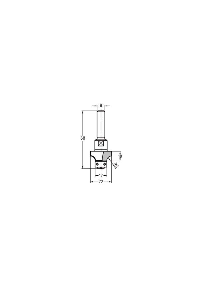 JSO-TR Afrondfrees HW Radius 5,0 mm, schacht 8 mm-717585