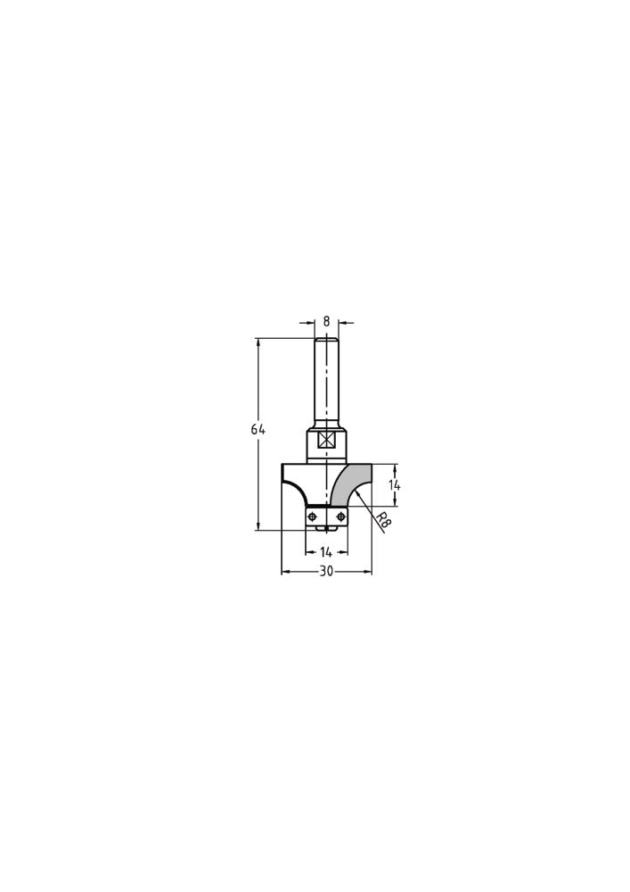 JSO-TR Afrondfrees HW Radius 8,0 mm, schacht 8 mm-717587