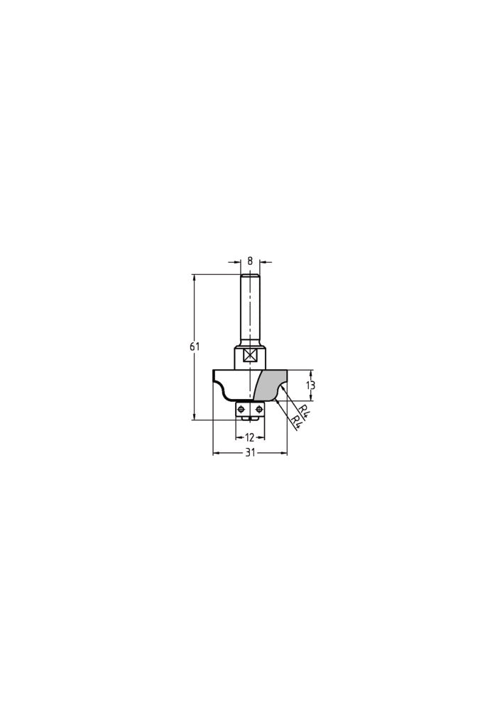 JSO-TR Lijstfrees HW Radius 4 mm, schacht 8 mm-717593