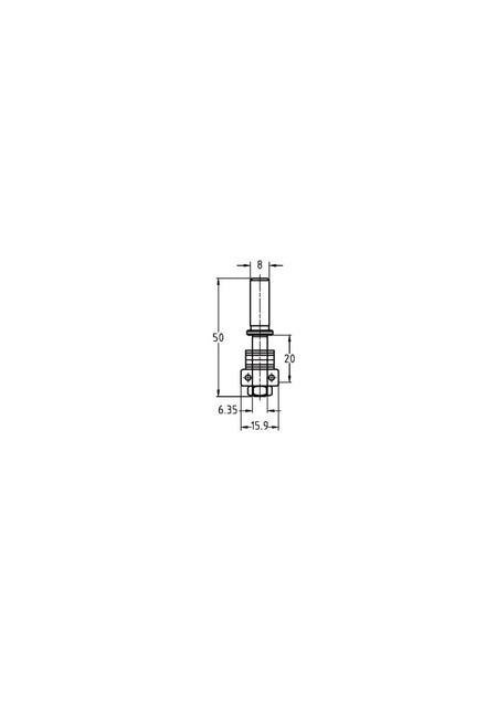 JSO-TR Spindel 15,9 mm met opname 6,35 mm, schacht 8 mm-717594