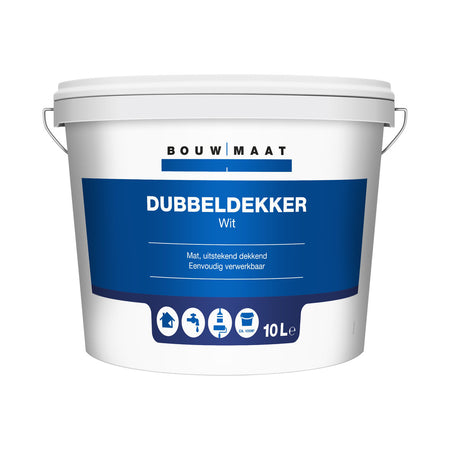 Bouwmaat Muurverf Dubbeldekker Wit 10L-718692