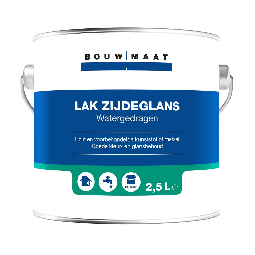 Bouwmaat Zijdeglans Lak Acryl RAL9010 2,5L-718706