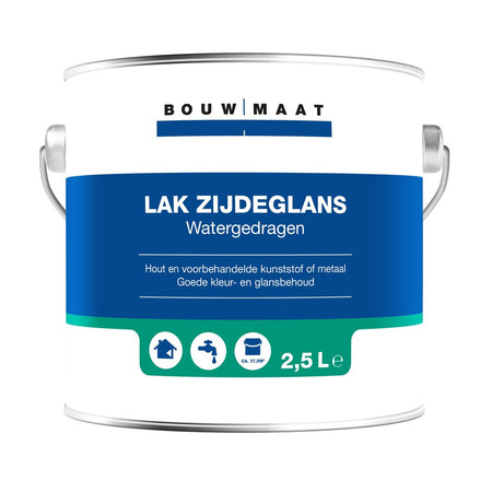 Bouwmaat Zijdeglans Lak Acryl RAL9010 2,5L-718706