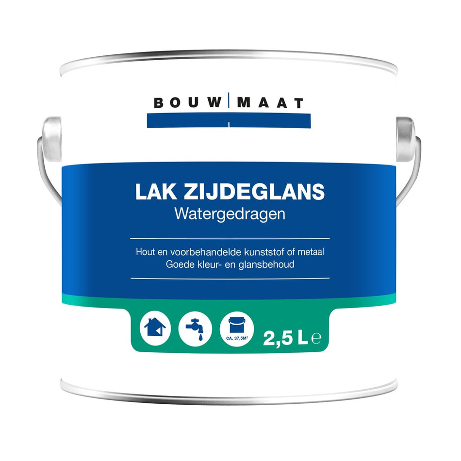 Bouwmaat Zijdeglans Lak Acryl RAL9010 2,5L-718706