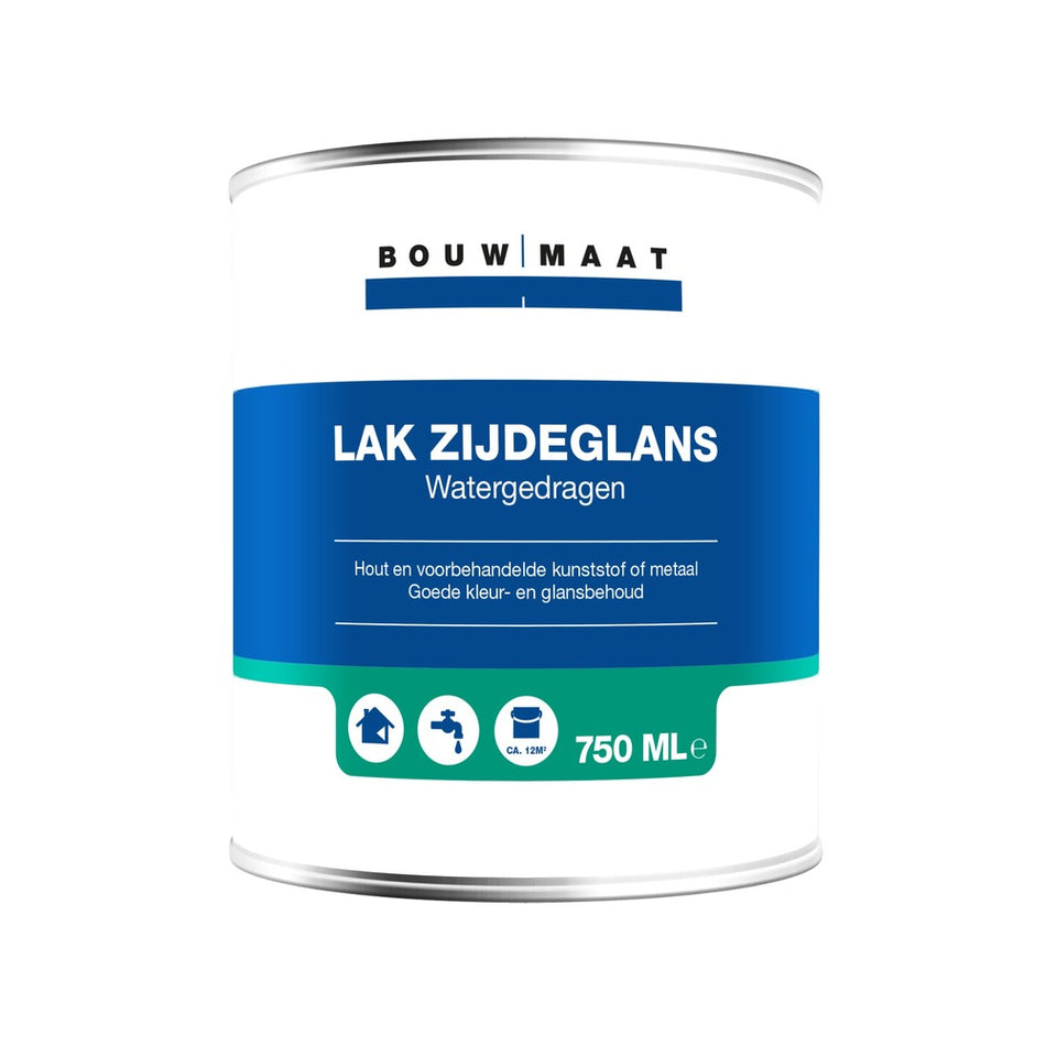 Bouwmaat Zijdeglans Lak Acryl RAL9010 750ml-718710