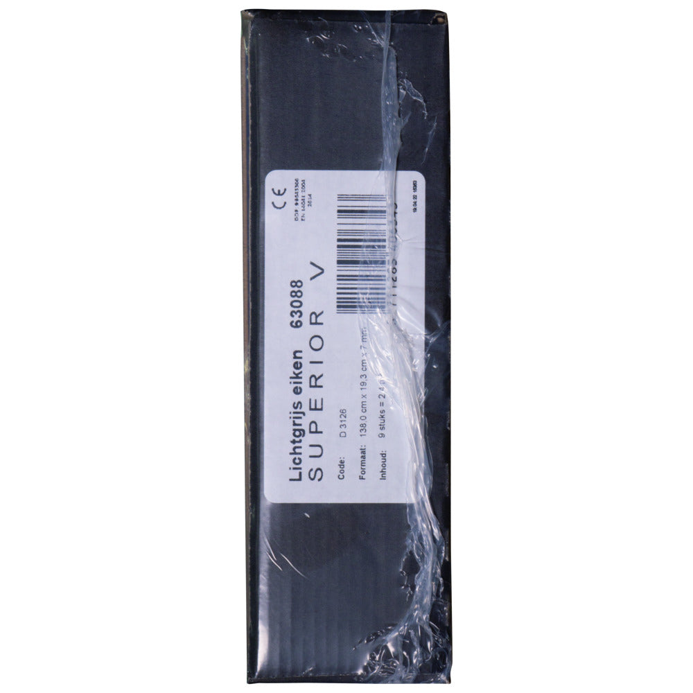 Superior Laminaat 7mm 2V-groef lichtgrijs eiken 19,3x138cm 2,4m2 70% PEFC-719862