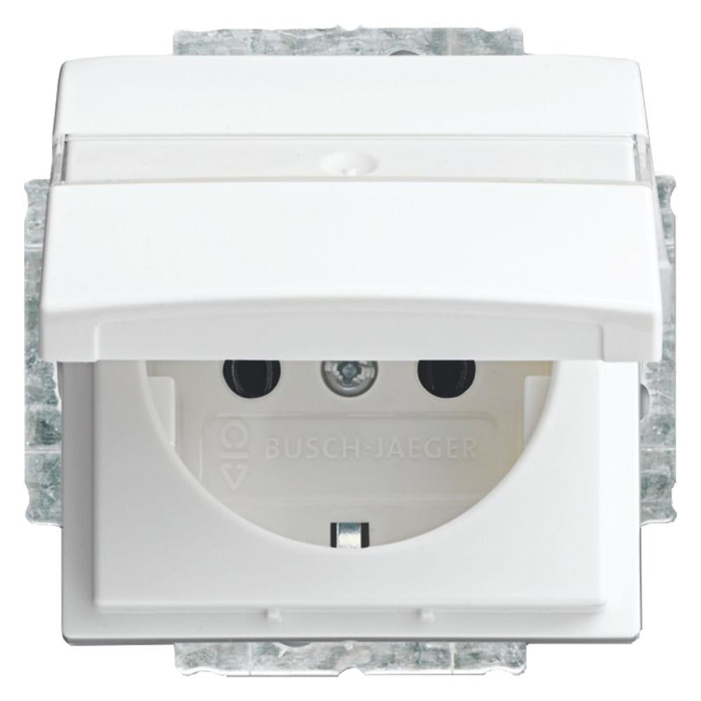 Busch-Jaeger Contactdoos Balance Inbouw 1-Voudig Polarwit Randaarde Met Klep-726573