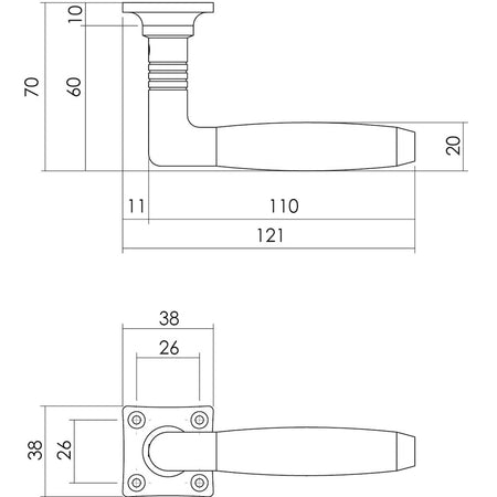 Intersteel Deurkruk Ton Basic + Vierkant Rozet Mat Nikkel Ebbenhout-727747